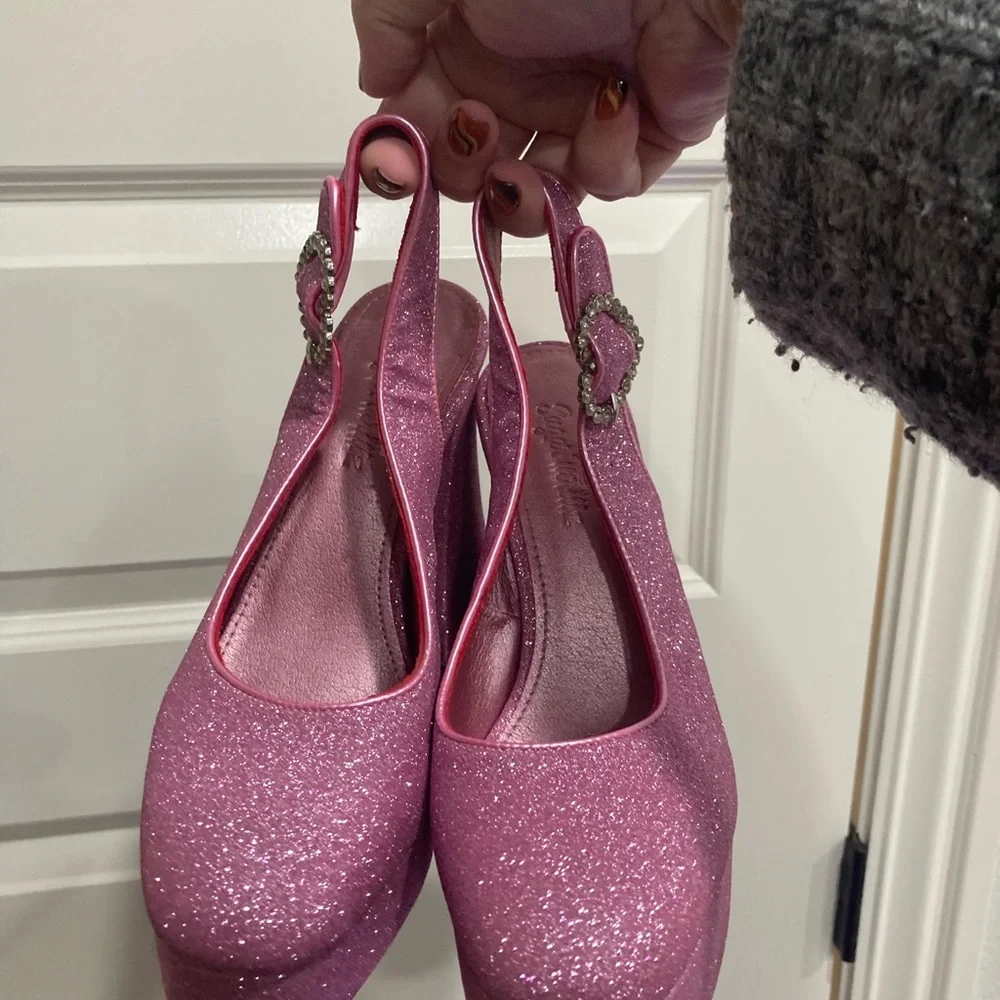 Sugar Thrillz Sparkling Pink Platform Shoes